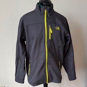 The North Face Gray Soft Shell Fleece Lined Full Zip Jacket Boys XL 18/20